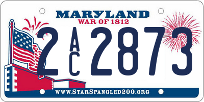 MD license plate 2AC2873