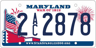 MD license plate 2AC2878