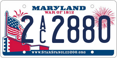 MD license plate 2AC2880