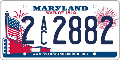 MD license plate 2AC2882