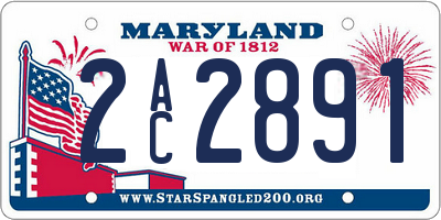 MD license plate 2AC2891