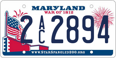 MD license plate 2AC2894