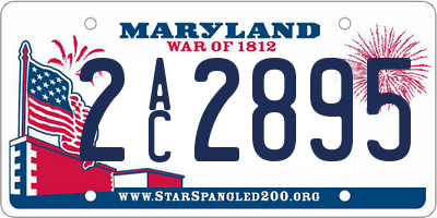 MD license plate 2AC2895