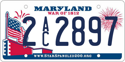 MD license plate 2AC2897