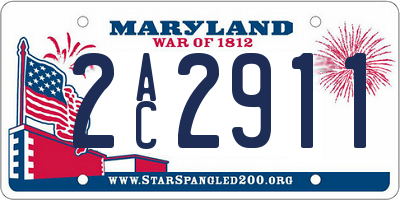 MD license plate 2AC2911