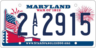 MD license plate 2AC2915