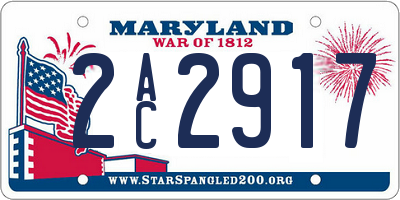 MD license plate 2AC2917