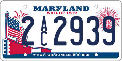 MD license plate 2AC2939