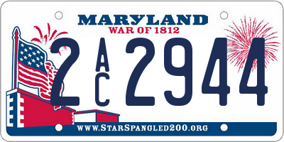 MD license plate 2AC2944