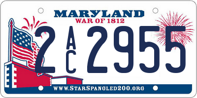 MD license plate 2AC2955