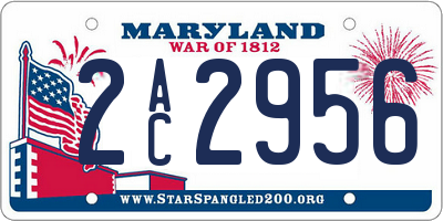 MD license plate 2AC2956