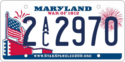MD license plate 2AC2970