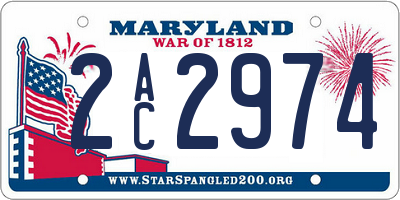 MD license plate 2AC2974