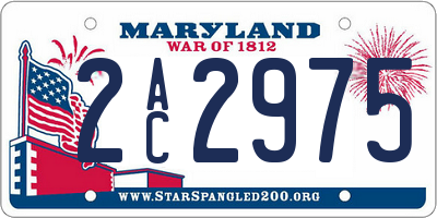 MD license plate 2AC2975