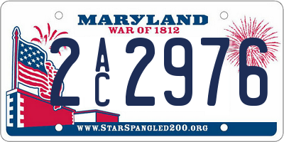 MD license plate 2AC2976