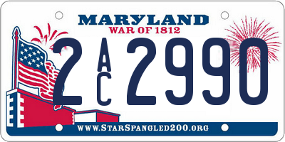 MD license plate 2AC2990