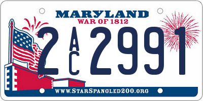 MD license plate 2AC2991