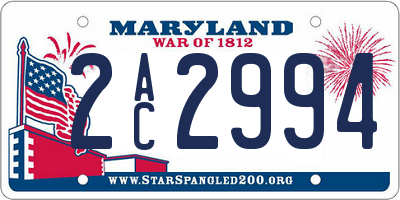 MD license plate 2AC2994