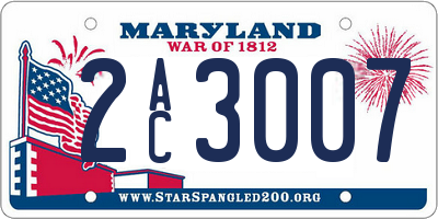 MD license plate 2AC3007
