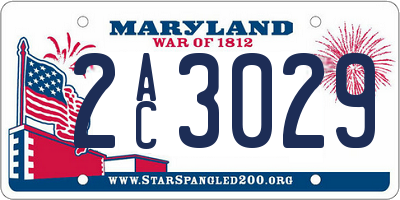 MD license plate 2AC3029