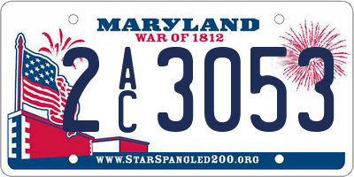 MD license plate 2AC3053