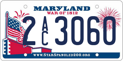 MD license plate 2AC3060