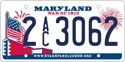 MD license plate 2AC3062