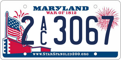 MD license plate 2AC3067