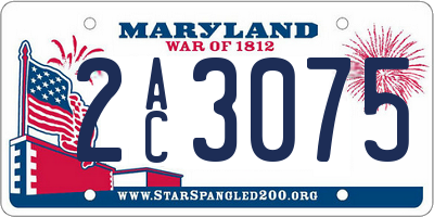 MD license plate 2AC3075