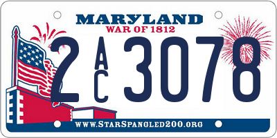 MD license plate 2AC3078