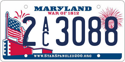 MD license plate 2AC3088