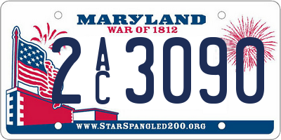 MD license plate 2AC3090