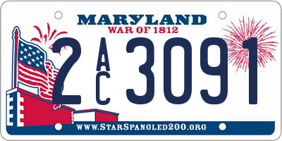 MD license plate 2AC3091
