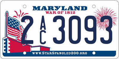 MD license plate 2AC3093