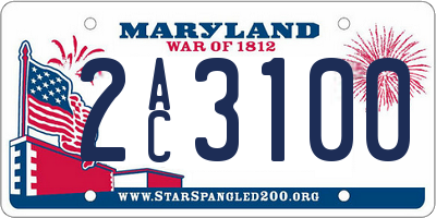 MD license plate 2AC3100