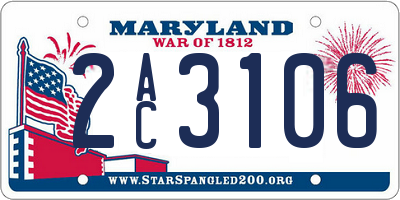 MD license plate 2AC3106