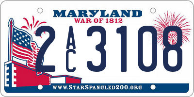 MD license plate 2AC3108