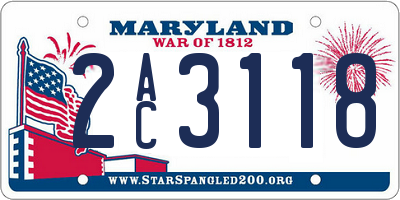 MD license plate 2AC3118