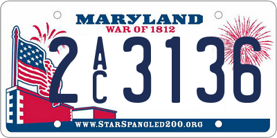 MD license plate 2AC3136