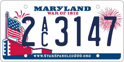 MD license plate 2AC3147