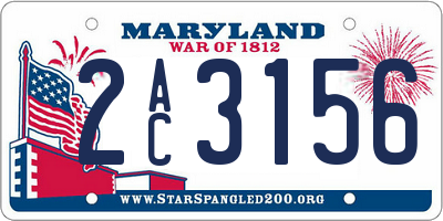 MD license plate 2AC3156