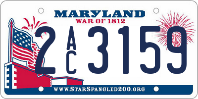 MD license plate 2AC3159