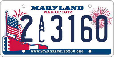 MD license plate 2AC3160