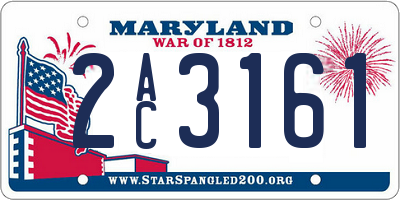 MD license plate 2AC3161