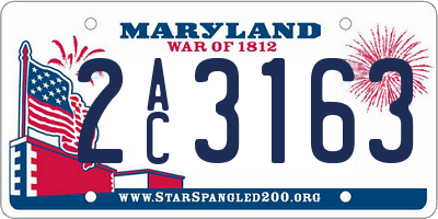 MD license plate 2AC3163