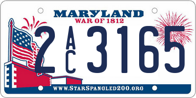 MD license plate 2AC3165