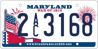 MD license plate 2AC3168