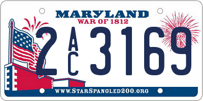 MD license plate 2AC3169