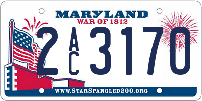 MD license plate 2AC3170