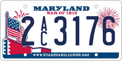 MD license plate 2AC3176